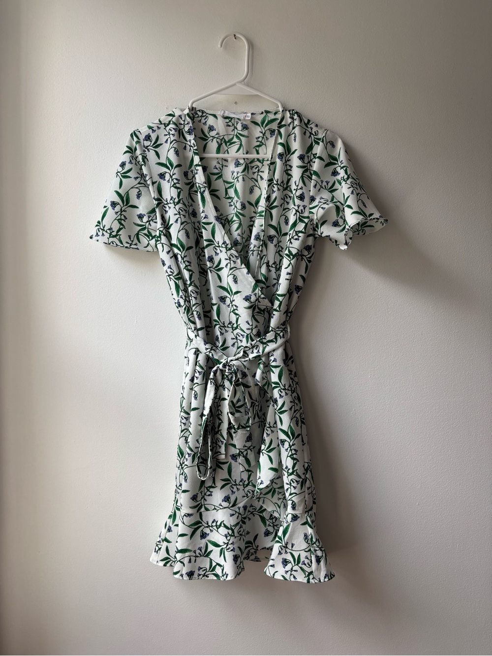 Lush Floral Print Short-Sleeve Wrap Dress